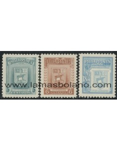 SELLOS FILIPINAS 1951 - ESCUDO DE ZAMBOANGA - 3 VALORES - CORREO