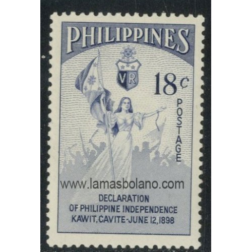 SELLOS FILIPINAS 1954 - DECLARACION DE INDEPENDENCIA 55 ANIVERSARIO - 1 VALOR - CORREO