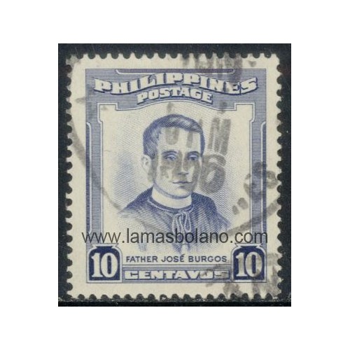 SELLOS FILIPINAS 1955 - PADRE JOSE BURGOS - 1 VALOR MATASELLADO - CORREO