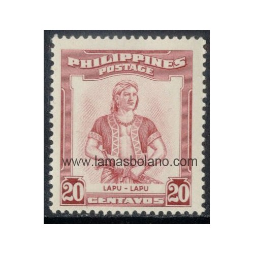 SELLOS FILIPINAS 1955 - LAPU LAPU - 1 VALOR FIJASELLO - CORREO