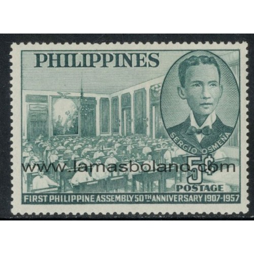 SELLOS FILIPINAS 1957 - PRIMERA ASAMBLEA NACIONAL CINCUENTENARIO - 1 VALOR - CORREO