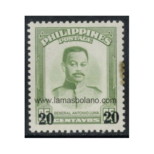 SELLOS FILIPINAS 1961 - GENERAL ANTONIO LUNA - 1 VALOR SOBRECARGADO - CORREO