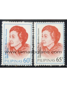 SELLOS FILIPINAS 1984 - MARIA PAZ MENDOZA GUAZON CENTENARIO NACIMIENTO - 2 VALORES - CORREO