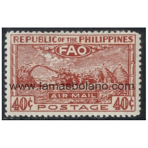 SELLOS FILIPINAS 1948 - CONFERENCIA DE LA ORGANIZACION ALIMENTARIA - 1 VALOR FIJASELLO - AEREO