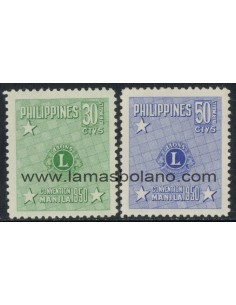SELLOS FILIPINAS 1950 - LIONS INTERNACIONAL CONVENCION EN MANILA - 2 VALORES - AEREO