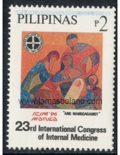 SELLOS FILIPINAS 1996 - 23 CONGRESO INTERNACIONAL DE MEDICINA INTERNA - 1 VALOR - CORREO