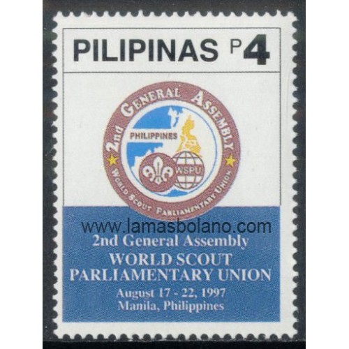 SELLOS FILIPINAS 1997 - II ASAMBLEA GENERAL DE WSPU UNION PARLAMENTARIA SCOUT MUNDIAL - 1 VALOR - CORREO