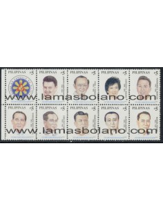 SELLOS FILIPINAS 2000 - RETRATOS DE PRESIDENTES - 10 VALORES EN B10 - CORREO
