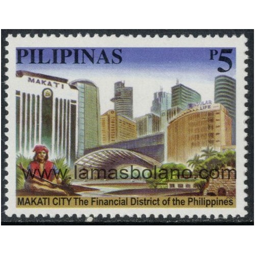 SELLOS FILIPINAS 2001 - MAKATY CITY DISTRITO FINANCIERO DE FILIPINAS - 1 VALOR - CORREO