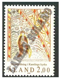 SELLOS ALAND 1990 - FRESCO MURAL DE LA IGLESIA DE KUMLINGE - 1 VALOR