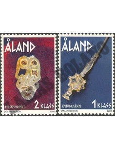 SELLOS ALAND 2002 - JOYAS DE LA EDAD DE HIERRO - 2 VALORES