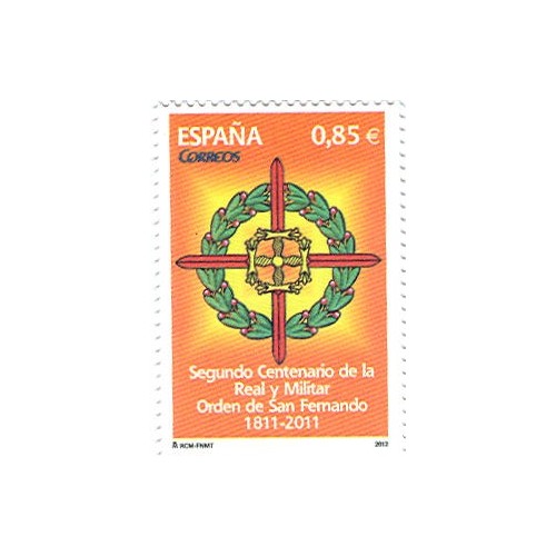 ESPAÑA 2012 - II CENTENARIO DE LA REAL Y MILITAR ORDEN DE SAN FERNANDO - 1 Valor