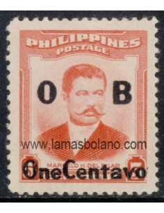SELLOS FILIPINAS 1959 - MARCELO DEL PILAR - 1 VALOR SOBRECARGADO FIJASELLO - SERVICIO