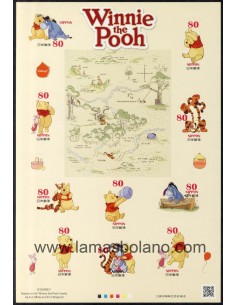 SELLOS JAPON 2013 - WINNIE THE POOH - 10 VALORES AUTOADHESIVOS EN HOJA - CORREO