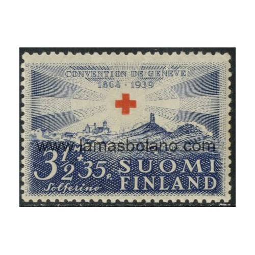 SELLOS FINLANDIA 1939 - A BENEFICIO DE LA CRUZ ROJA - CAMPO DE BATALLA DE SOLFERINO - 1 VALOR - CORREO
