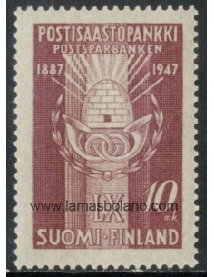 SELLOS FINLANDIA 1947 - CAJA DE AHORRO POSTAL 60 ANIVERSARIO - 1 VALOR - CORREO