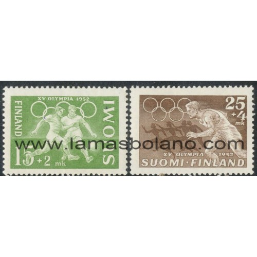 SELLOS FINLANDIA 1952 - OLIMPIADA DE HELSINKI - 2 VALORES - CORREO