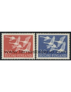 SELLOS FINLANDIA 1956 - DIA DE LOS PAISES DEL NORTE - 2 VALORES - CORREO