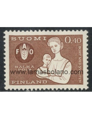 SELLOS FINLANDIA 1963 - CAMPAÑA MUNDIAL CONTRA EL HAMBRE - 1 VALOR - CORREO
