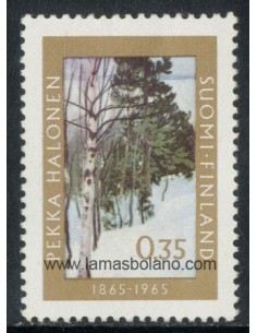 SELLOS FINLANDIA 1965 - PEKKA HALONEN CENTENARIO DEL NACIMIENTO DEL PINTOR - 1 VALOR - CORREO