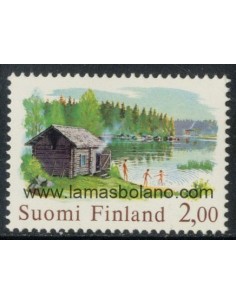 SELLOS FINLANDIA 1977 - ANTIGUA SAUNA FINLANDESA - 1 VALOR - CORREO