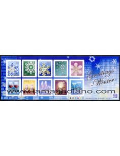 SELLOS JAPON 2013 - SALUDOS PARA EL INVIERNO - 10 VALORES AUTOADHESIVOS EN HOJA - CORREO