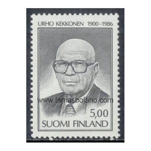 SELLOS FINLANDIA 1986 - URHO KEKKONEN FALLECIMIENTO - 1 VALOR - CORREO