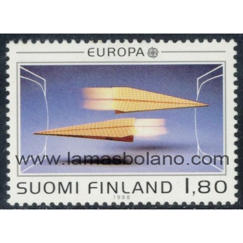 SELLOS FINLANDIA 1988 - TEMA EUROPA, TRANSPORTES Y COMUNICACIONES - 1 VALOR - CORREO