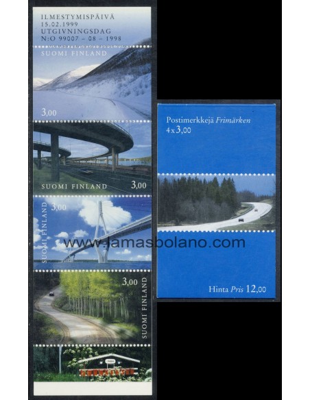 SELLOS FINLANDIA 1999 - ADMINISTRACION DE PUENTES Y CARRETERAS BICENTENARIO - CARNET 4 VALORES - CORREO