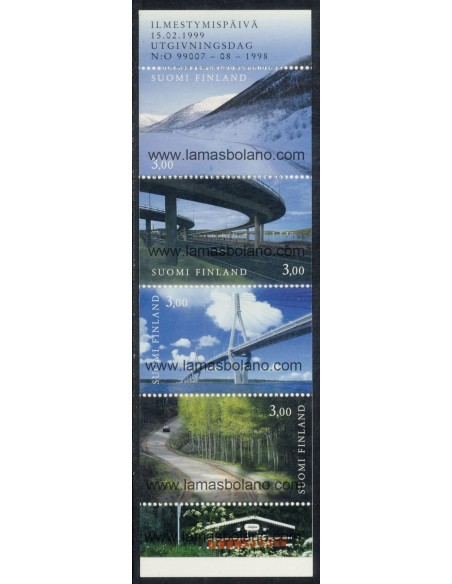 SELLOS FINLANDIA 1999 - ADMINISTRACION DE PUENTES Y CARRETERAS BICENTENARIO - CARNET 4 VALORES - CORREO
