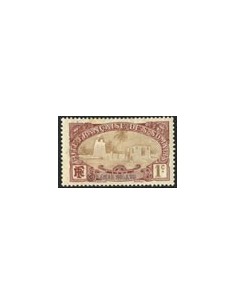 SELLOS DE COSTA DE SOMALIA 1909 - MEZQUITA DE TADJOURAH - 1 VALOR MATASELLADO