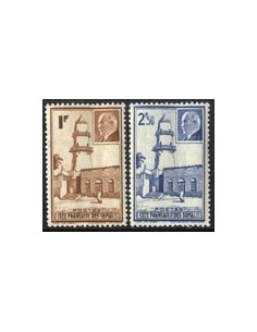 SELLOS DE COSTA DE SOMALIA 1941 - MEZQUITA DE DJIBOUTI Y GENERAL PETAIN - 2 VALORES