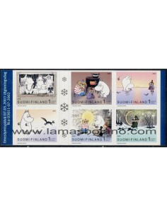 SELLOS FINLANDIA 2003 - LOS MUMINS DE TOVE JANSSON - 6 VALORES AUTOADHESIVOS - CORREO