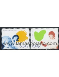SELLOS FINLANDIA 2004 - LOS DERECHOS DE LA INFANCIA - 2 VALORES - CORREO