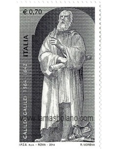 SELLOS ITALIA 2014 - 450º ANIVERSARIO NACIMIENTO GALILEO - 1 VALOR - CORREO 