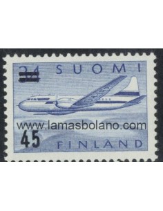 SELLOS FINLANDIA 1959 - CONVAIR METROPOLITAN 440 - 1 VALOR FIJASELLO SOBRECARGADO - AEREO