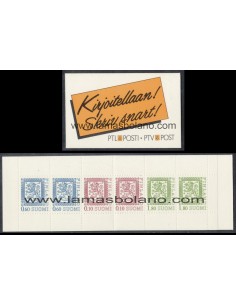 SELLOS FINLANDIA 1988 - ESCUDO NACIONAL - CARNET 6 VALORES - CORREO