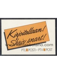 SELLOS FINLANDIA 1988 - ESCUDO NACIONAL - CARNET 6 VALORES - CORREO 2