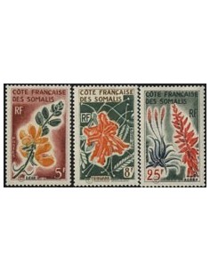 SELLOS DE COSTA DE SOMALIA 1966 - FLORES - 3 VALORES