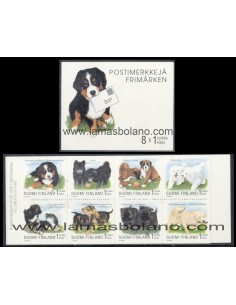 SELLOS FINLANDIA 1998 - CACHORROS DE PERROS - FAUNA - CARNET 8 VALORES - CORREO