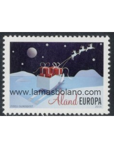 SELLOS ALAND 2015 - NAVIDAD. TRINEO - 1 VALOR - CORREO 