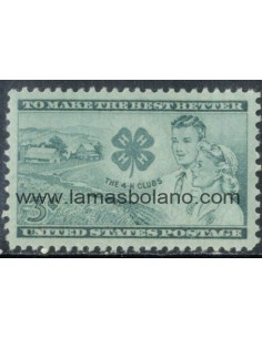 SELLOS ESTADOS UNIDOS 1952 - 4-H CLUBS CINCUENTENARIO - 1 VALOR - CORREO