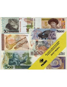BILLETES MUNDIALES - ARTE Y MUSICA - 8 BILLETES DE BANCO NUEVOS