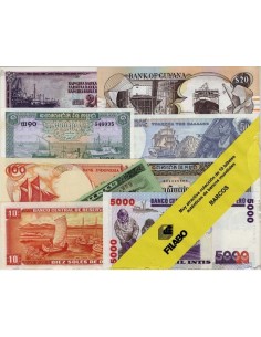 BILLETES MUNDIALES - BARCOS - 10 BILLETES DE BANCO NUEVOS