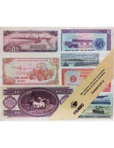 BILLETES MUNDIALES - TRANSPORTES - 9 BILLETES DE BANCO NUEVOS