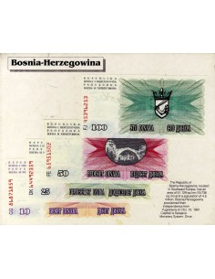BILLETES BOSNIA-HERZEGOWINA - 4 BILLETES DIFERENTES - SC/UNC