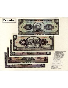 BILLETES ECUADOR - 5 BILLETES DIFERENTES - SC/UNC