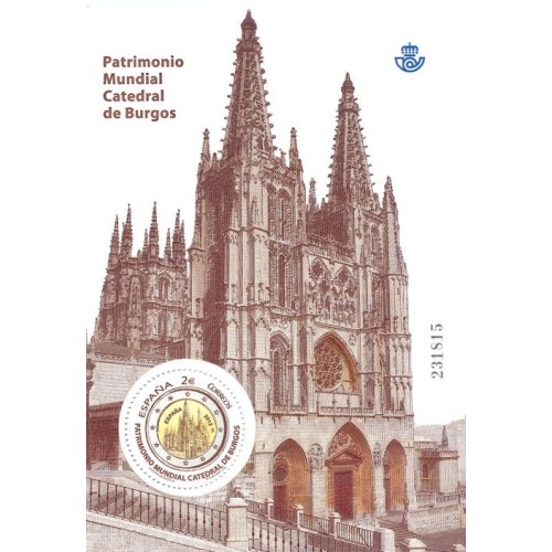 SELLO CATEDRAL DE BURGOS Patrimonio Mundial - 1 Hoja Bloque dentada ESPAÑA 2012