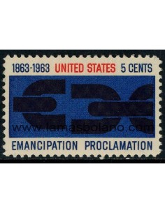 SELLOS ESTADOS UNIDOS 1963 - ABOLICION DE LA ESCLAVITUD POR A. LINCOLN CENTENARIO - 1 VALOR - CORREO