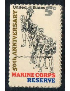 SELLOS ESTADOS UNIDOS 1966 - RESERVA DEL CUERPO DE MARINES CINCUENTENARIO - 1 VALOR - CORREO